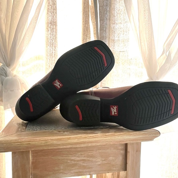 Tony Lama Tall White and Brown Western Boots - Picture 2 of 9